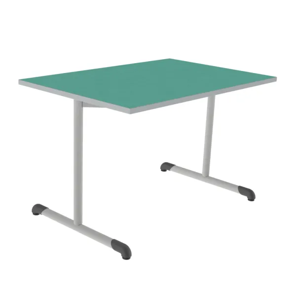 Table Bandana - 120 x 80 cm - piétement à dégagement latéral époxy - plateau softop - chants ABS gris - T6