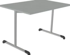 Table Bandana - 120 x 80 cm - piétement à dégagement latéral époxy - plateau softop - chants ABS gris - T6