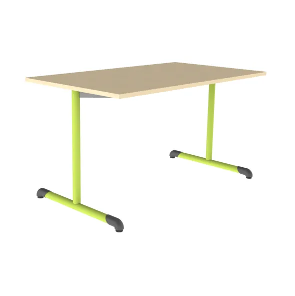 Table Bandana - 140 x 80 cm - piétement à dégagement latéral époxy - plateau stratifié antibruit - taille 6