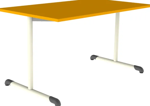 Table Bandana - 140 x 80 cm - piétement à dégagement latéral époxy - plateau stratifié antibruit - taille 6