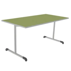 Table Bandana - 160 x 80 cm - piétement à dégagement latéral époxy - plateau softop - chants ABS gris - T6