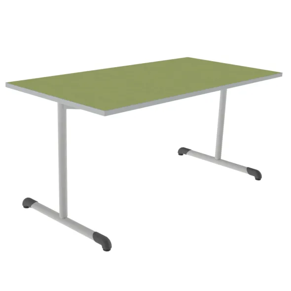 Table Bandana - 160 x 80 cm - piétement à dégagement latéral époxy - plateau softop - chants ABS gris - T6
