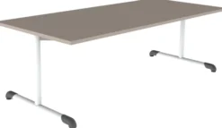 Table Bandana - 180 x 80 cm - piétement à dégagement latéral époxy - plateau stratifié - taille 3
