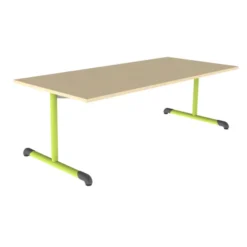 Table Bandana - 180 x 80 cm - piétement à dégagement latéral époxy - plateau stratifié - taille 3
