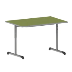 Table Bandana - 120 x 80 cm - piétement à dégagement latéral époxy - plateau softop - réglable en hauteur - T 3 à 6