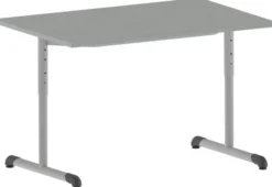 Table Bandana - 120 x 80 cm - piétement à dégagement latéral époxy - plateau softop - réglable en hauteur - T 3 à 6