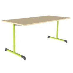 Table Bandana - 180 x 80 cm - piétement à dégagement latéral époxy - plateau stratifié - taille 6