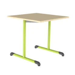 Table Bandana - 80 x 80 cm - piétement à dégagement latéral époxy - plateau stratifié antibruit - taille 6