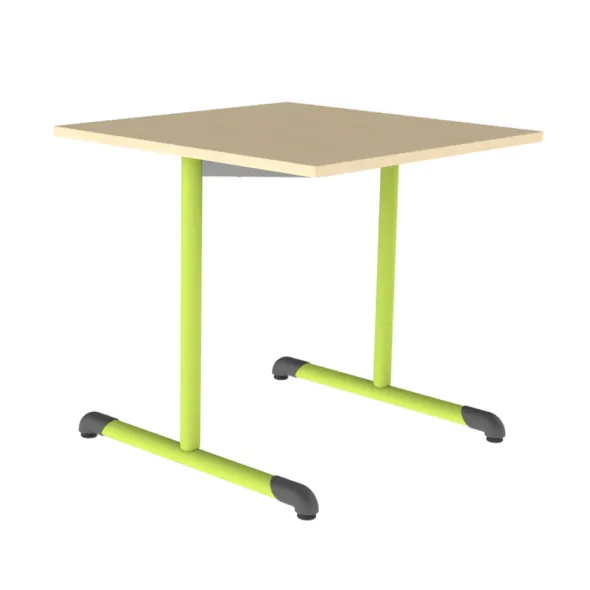 Table Bandana - 80 x 80 cm - piétement à dégagement latéral époxy - plateau stratifié antibruit - taille 6