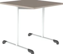 Table Bandana - 80 x 80 cm - piétement à dégagement latéral époxy - plateau stratifié antibruit - taille 6
