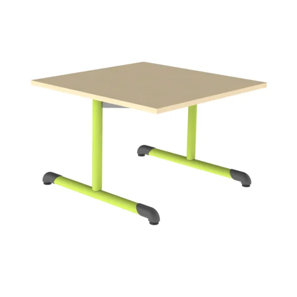 Table Bandana - 80 x 80 cm - piétement à dégagement latéral époxy - plateau stratifié - taille 2