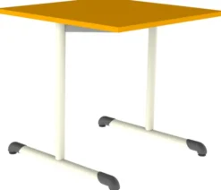 Table Bandana - 80 x 80 cm - piétement à dégagement latéral époxy - plateau stratifié - taille 6
