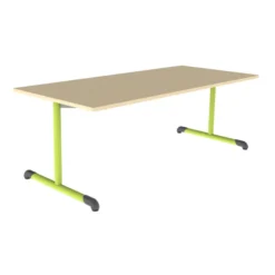 Table Bandana - 180 x 80 cm - piétement à dégagement latéral époxy - plateau stratifié - taille 4