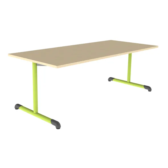 Table Bandana - 180 x 80 cm - piétement à dégagement latéral époxy - plateau stratifié - taille 4