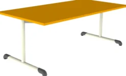 Table Bandana - 160 x 80 cm - piétement à dégagement latéral époxy - plateau stratifié - taille 3