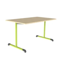 Table Bandana - 140 x 80 cm - piétement à dégagement latéral époxy - plateau stratifié - taille 6