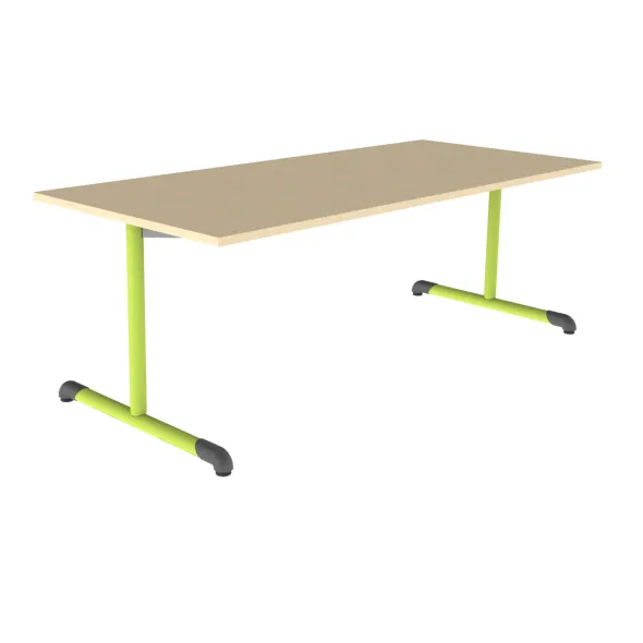 Table Bandana - 180 x 80 cm - piétement à dégagement latéral époxy - plateau stratifié antibruit - taille 4