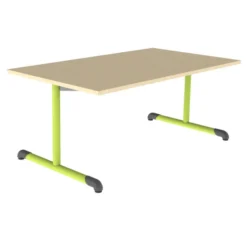 Table Bandana - 140 x 80 cm - piétement à dégagement latéral époxy - plateau stratifié antibruit - taille 3