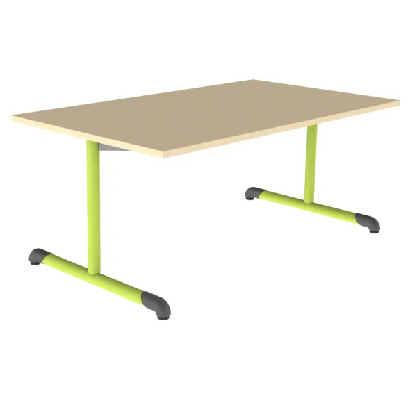 Table Bandana - 140 x 80 cm - piétement à dégagement latéral époxy - plateau stratifié antibruit - taille 3