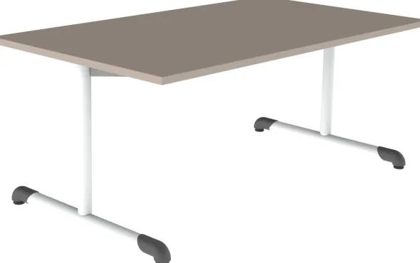 Table Bandana - 140 x 80 cm - piétement à dégagement latéral époxy - plateau stratifié antibruit - taille 3