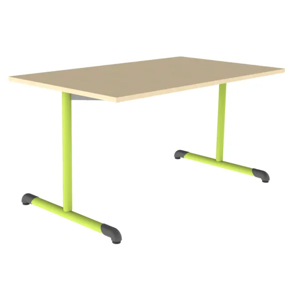 Table Bandana - 140 x 80 cm - piétement à dégagement latéral époxy - plateau stratifié antibruit - taille 5
