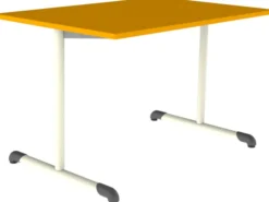 Table Bandana - 120 x 80 cm - piétement à dégagement latéral époxy - plateau stratifié antibruit - taille 6