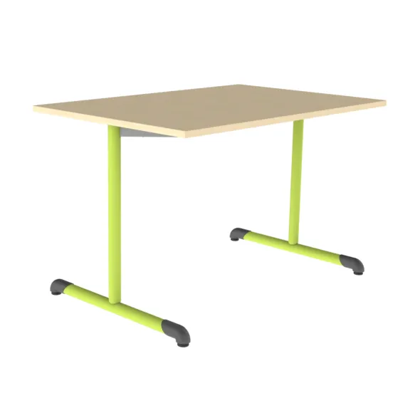Table Bandana - 120 x 80 cm - piétement à dégagement latéral époxy - plateau stratifié antibruit - taille 6