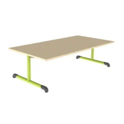 Table Bandana - 160 x 80 cm - piétement à dégagement latéral époxy - plateau stratifié antibruit - taille 1