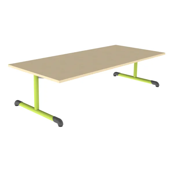 Table Bandana - 180 x 80 cm - piétement à dégagement latéral époxy - plateau stratifié - taille 1