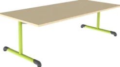 Table Bandana - 180 x 80 cm - piétement à dégagement latéral époxy - plateau stratifié - taille 2