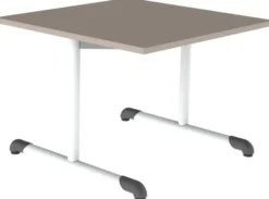Table Bandana - 80 x 80 cm - piétement à dégagement latéral époxy - plateau stratifié - taille 3