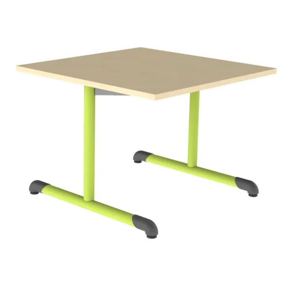 Table Bandana - 80 x 80 cm - piétement à dégagement latéral époxy - plateau stratifié - taille 3