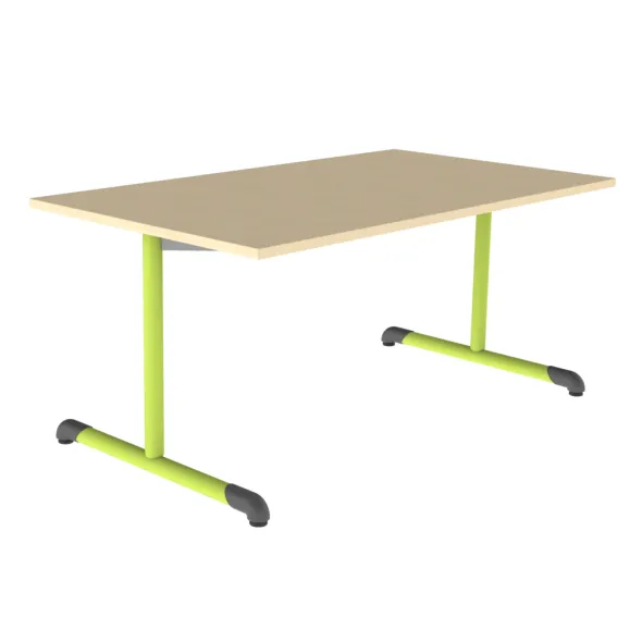 Table Bandana - 140 x 80 cm - piétement à dégagement latéral époxy - plateau stratifié antibruit - taille 4