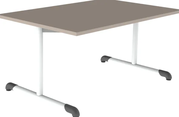 Table Bandana - 120 x 80 cm - piétement à dégagement latéral époxy - plateau stratifié antibruit - taille 3