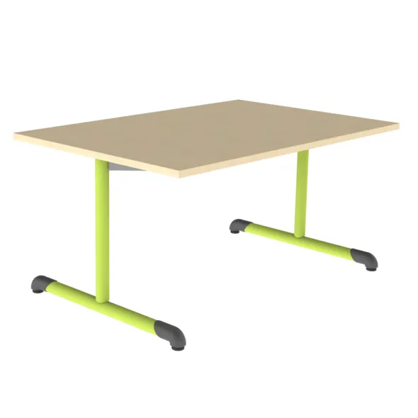 Table Bandana - 120 x 80 cm - piétement à dégagement latéral époxy - plateau stratifié antibruit - taille 3