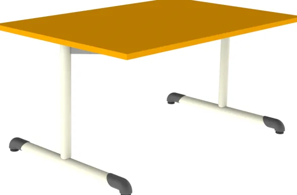Table Bandana - 120 x 80 cm - piétement à dégagement latéral époxy - plateau stratifié antibruit - taille 3