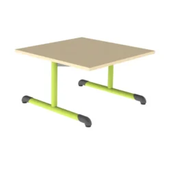 Table Bandana - 80 x 80 cm - piétement à dégagement latéral époxy - plateau stratifié antibruit - taille 1