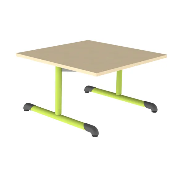 Table Bandana - 80 x 80 cm - piétement à dégagement latéral époxy - plateau stratifié antibruit - taille 1