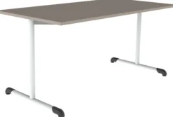 Table Bandana - 160 x 80 cm - piétement à dégagement latéral époxy - plateau stratifié antibruit - taille 6