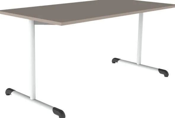 Table Bandana - 160 x 80 cm - piétement à dégagement latéral époxy - plateau stratifié antibruit - taille 6