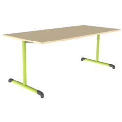 Table Bandana - 180 x 80 cm - piétement à dégagement latéral époxy - plateau stratifié antibruit - taille 5