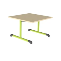Table Bandana - 80 x 80 cm - piétement à dégagement latéral époxy - plateau stratifié antibruit - taille 2
