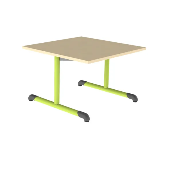 Table Bandana - 80 x 80 cm - piétement à dégagement latéral époxy - plateau stratifié antibruit - taille 2