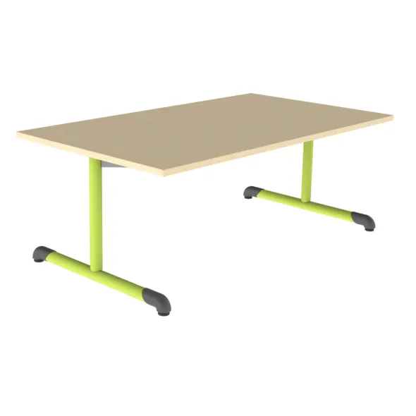 Table Bandana - 140 x 80 cm - piétement à dégagement latéral époxy - plateau stratifié antibruit - taille 2