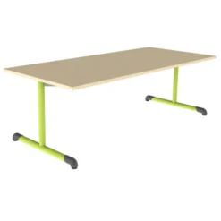 Table Bandana - 180 x 80 cm - piétement à dégagement latéral époxy - plateau stratifié antibruit - taille 3