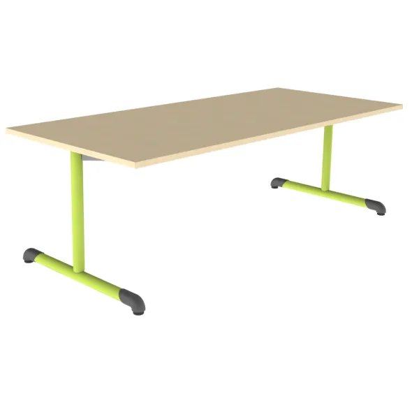 Table Bandana - 180 x 80 cm - piétement à dégagement latéral époxy - plateau stratifié antibruit - taille 3