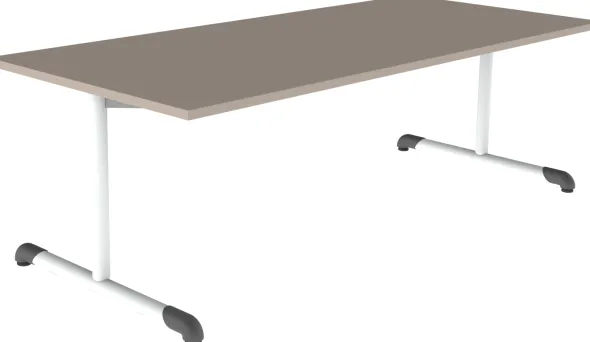 Table Bandana - 180 x 80 cm - piétement à dégagement latéral époxy - plateau stratifié antibruit - taille 3