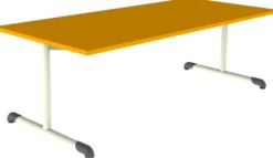 Table Bandana - 180 x 80 cm - piétement à dégagement latéral époxy - plateau stratifié antibruit - taille 3