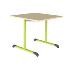 Table Bandana - 80 x 80 cm - piétement à dégagement latéral époxy - plateau stratifié antibruit - taille 5