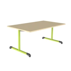 Table Bandana - 140 x 80 cm - piétement à dégagement latéral époxy - plateau stratifié - taille 3